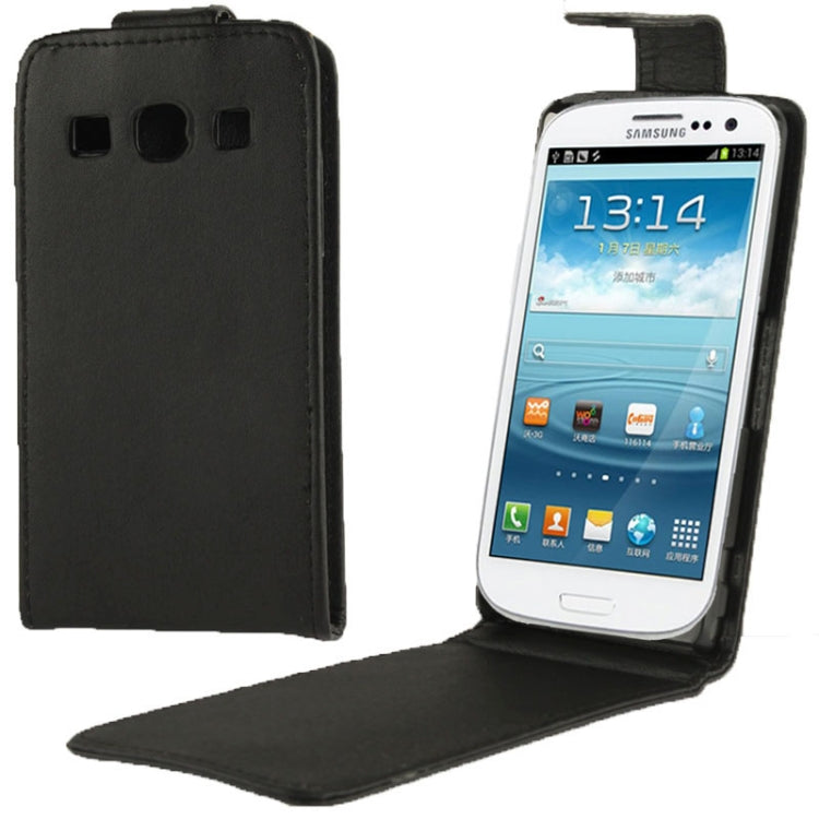 Vertical Flip Leather Case for Galaxy Trend 3 / G3502 (Black)