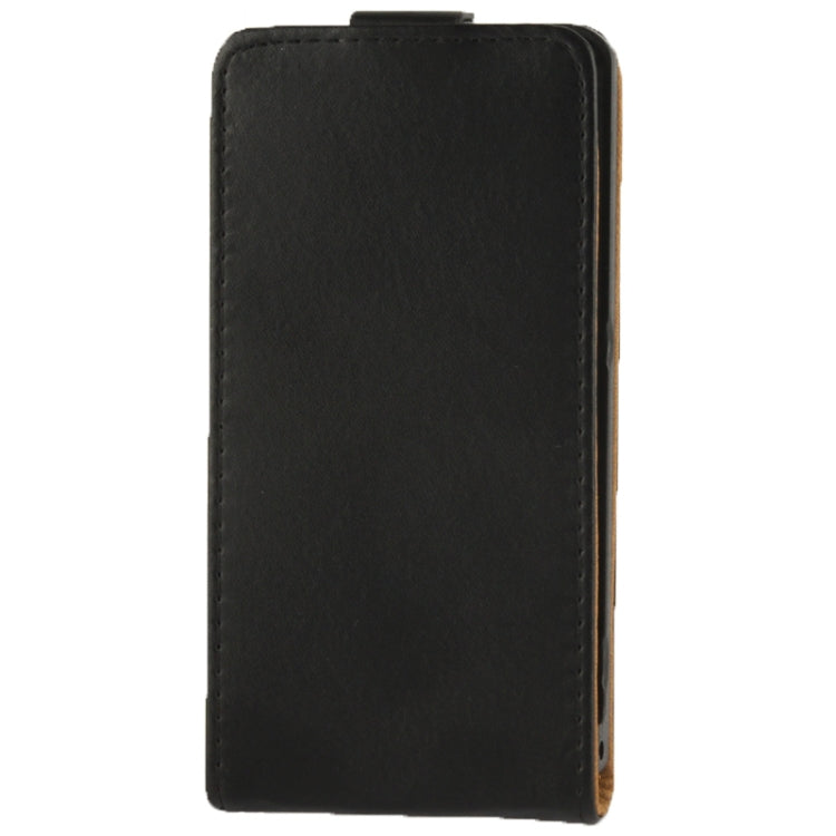High Quality Vertical Flip Leather Case for Galaxy J / N075T (Black)