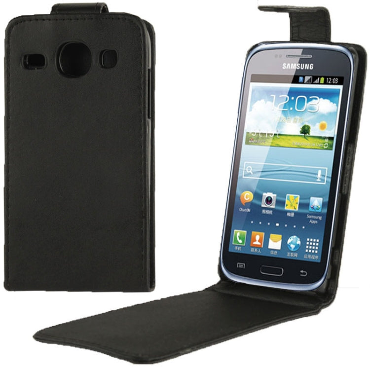 Vertical Flip Leather Case for Galaxy Style DUOS /i8262(Black)