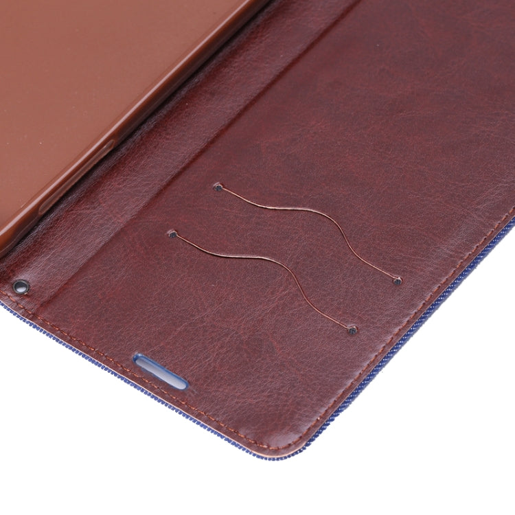 Denim Style Leather Case with Holder & Card Slots for Galaxy Note 4(Blue)