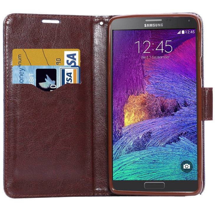 Flower Pattern Leather Case with Holder and Card Slots for Galaxy Note 4