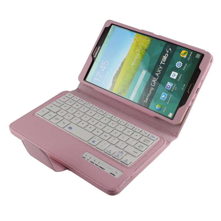 For Galaxy Tab S 8.4 / T700 Bluetooth Keyboard Litchi Texture Leather Tablet Case with Sleep / Wake-up Function & Holder