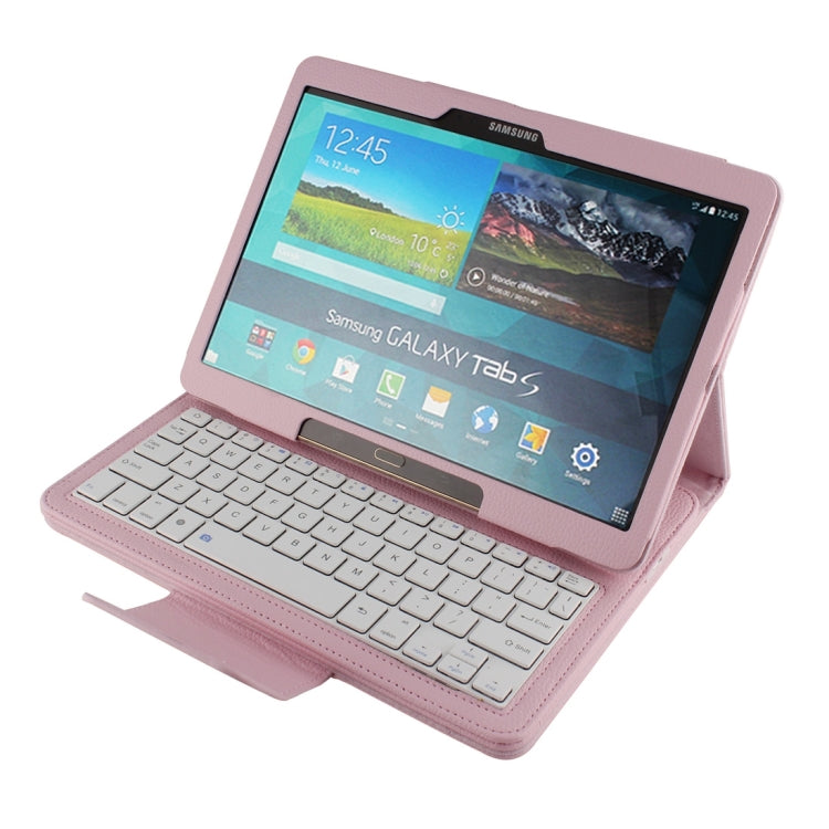 For Galaxy Tab S 10.5 / T800 Bluetooth Keyboard Litchi Texture Leather Tablet Case with Sleep / Wake-up Function & Holder