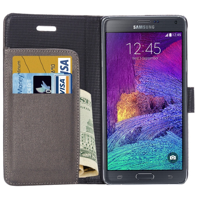 Oracle Texture Leather Case with Holder & Card Slots & Money Pocket for Galaxy Note 4