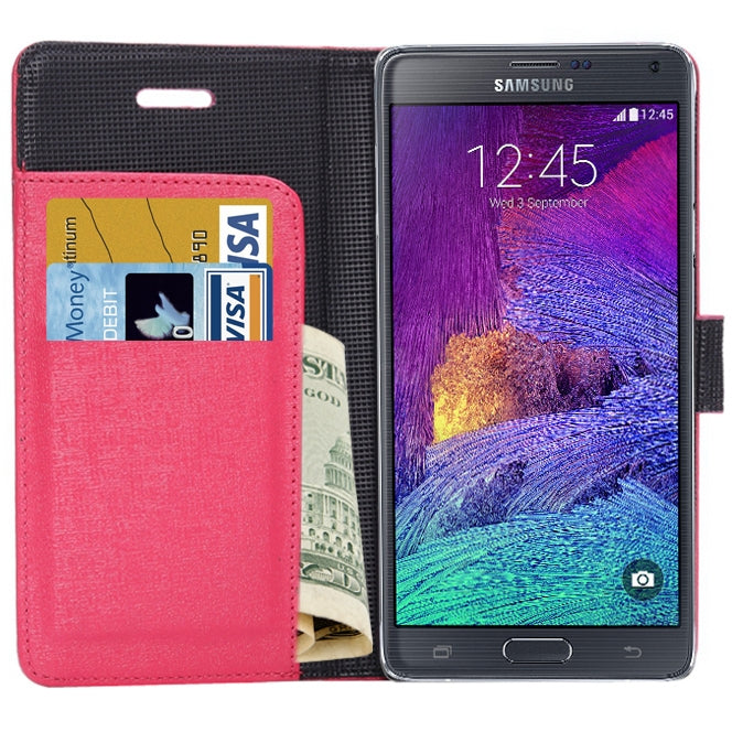 Oracle Texture Leather Case with Holder & Card Slots & Money Pocket for Galaxy Note 4