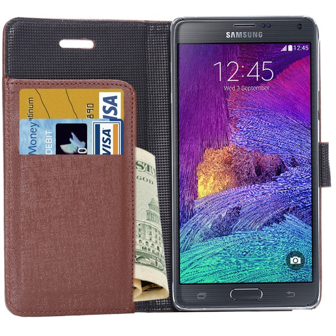 Oracle Texture Leather Case with Holder & Card Slots & Money Pocket for Galaxy Note 4