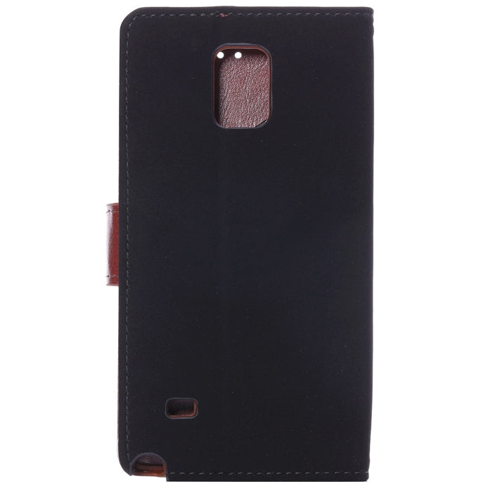 Canvas Texture Leather Case with Holder & Card Slots for Galaxy Note 4