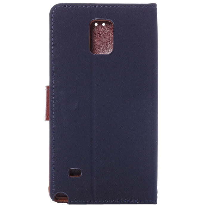 Canvas Texture Leather Case with Holder & Card Slots for Galaxy Note 4