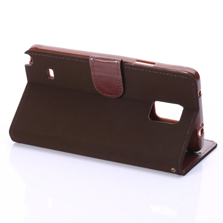 Canvas Texture Leather Case with Holder & Card Slots for Galaxy Note 4