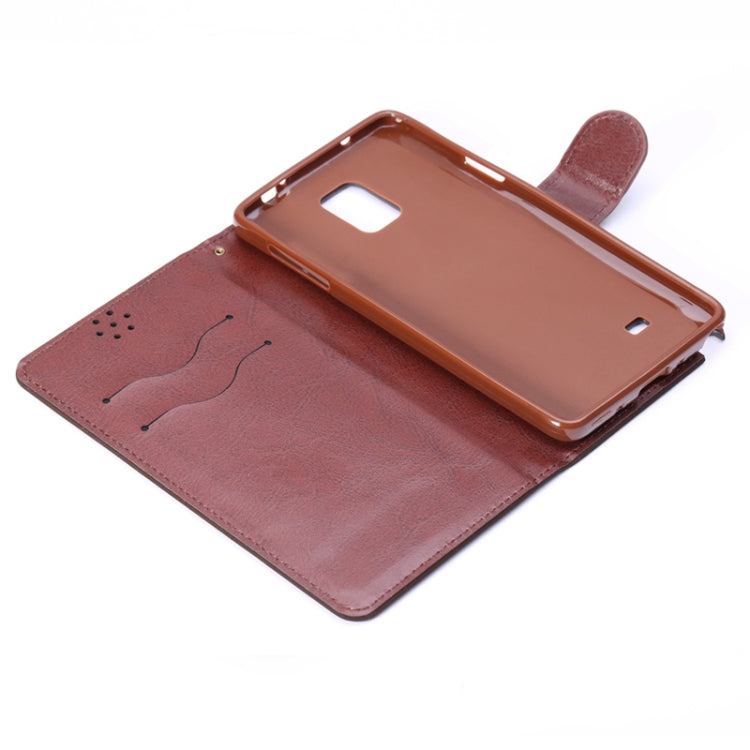 Canvas Texture Leather Case with Holder & Card Slots for Galaxy Note 4