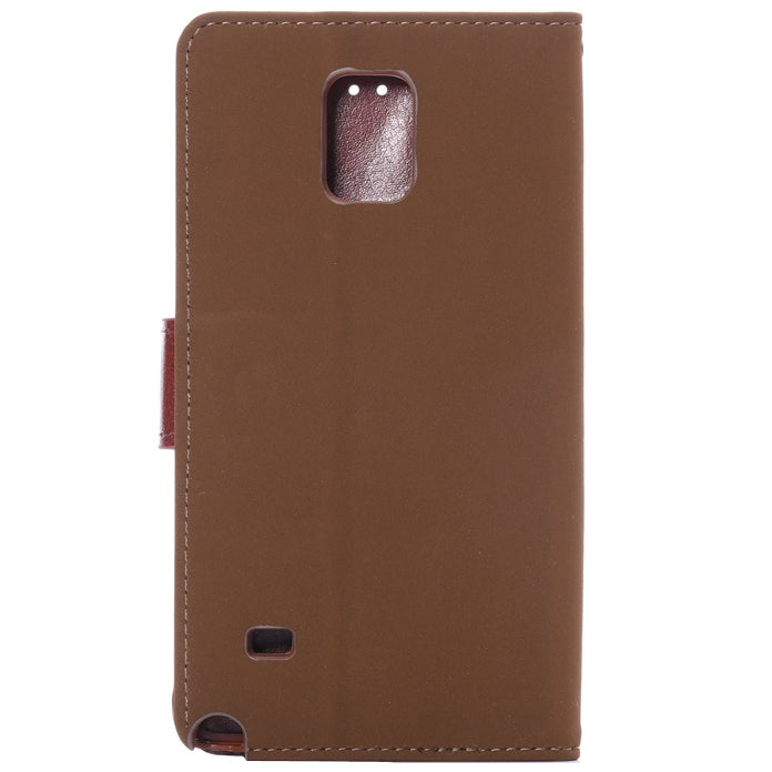 Canvas Texture Leather Case with Holder & Card Slots for Galaxy Note 4