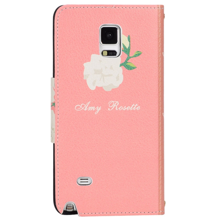 Rose Wallet Style Leather Case with Chain & Card Slots for Galaxy Note 4