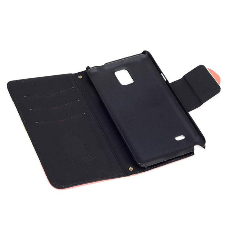 Rose Wallet Style Leather Case with Chain & Card Slots for Galaxy Note 4