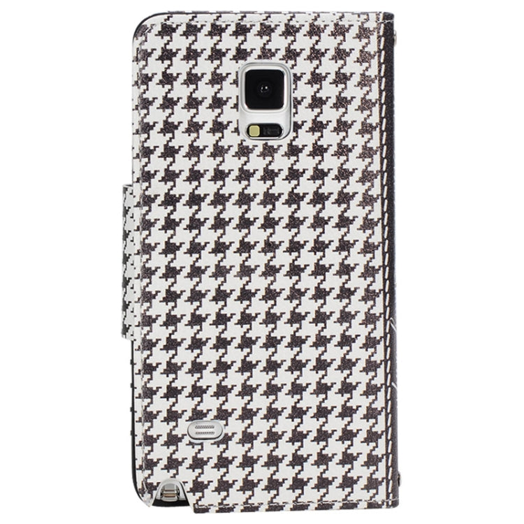 Plaid Texture Wallet Style Leather Case with Chain & Card Slots for Galaxy Note 4