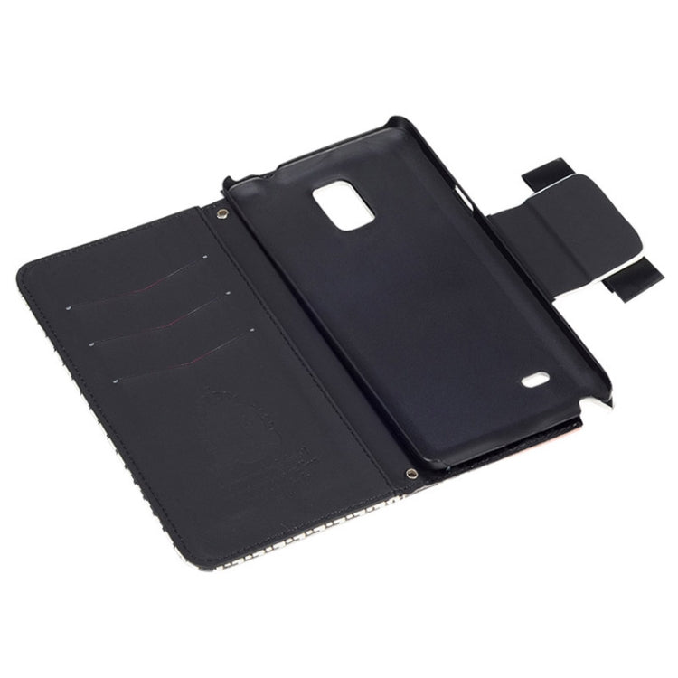 Plaid Texture Wallet Style Leather Case with Chain & Card Slots for Galaxy Note 4