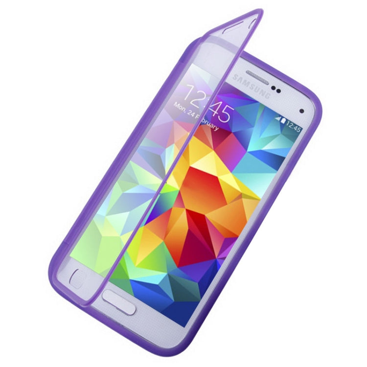Horizontal Flip Frosted TPU Protection Case for Galaxy S5 mini / G800