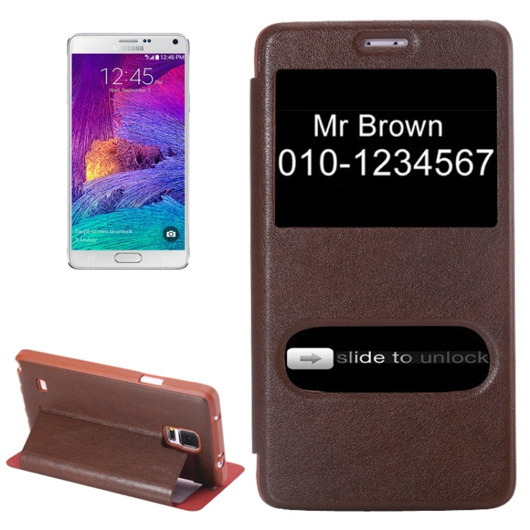 Sheepskin Texture Horizontal Flip TPU + PU Leather Case with Call Display ID & Holder for Samaung Galaxy Note 4