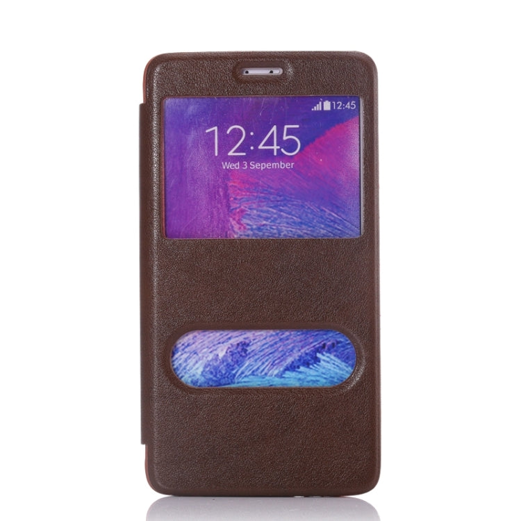 Sheepskin Texture Horizontal Flip TPU + PU Leather Case with Call Display ID & Holder for Samaung Galaxy Note 4