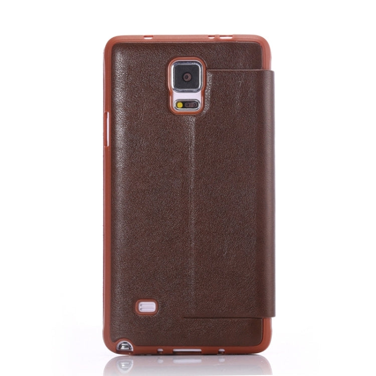 Sheepskin Texture Horizontal Flip TPU + PU Leather Case with Call Display ID & Holder for Samaung Galaxy Note 4