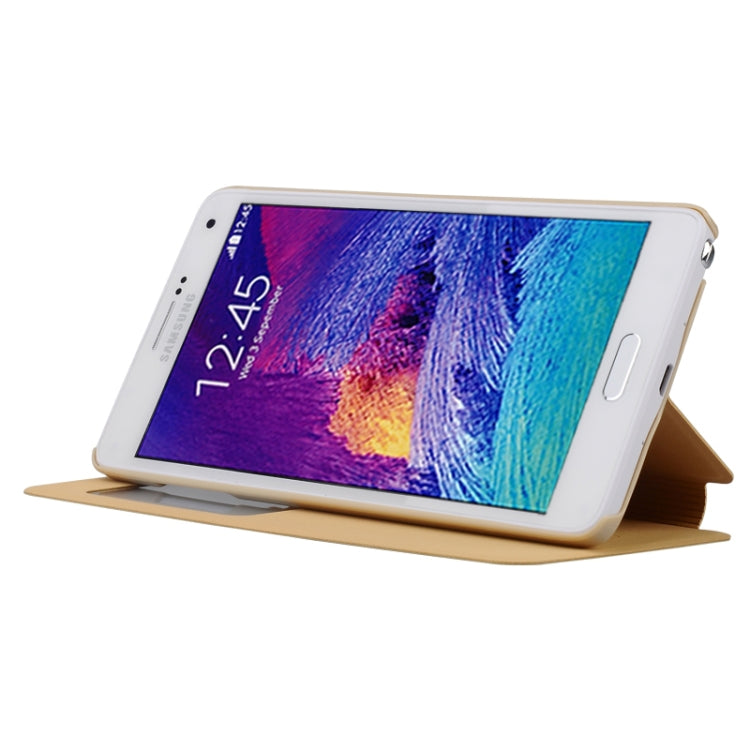 Baseus Simple Style Leather Case with Call Display ID and Holder for Galaxy Note 4