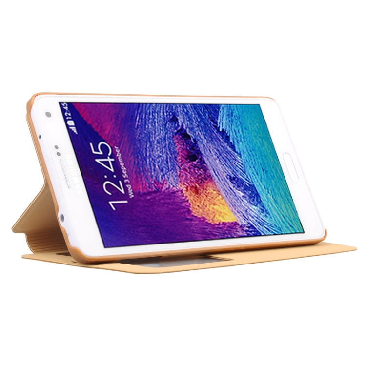 Baseus Simple Style Leather Case with Call Display ID and Holder for Galaxy Note 4