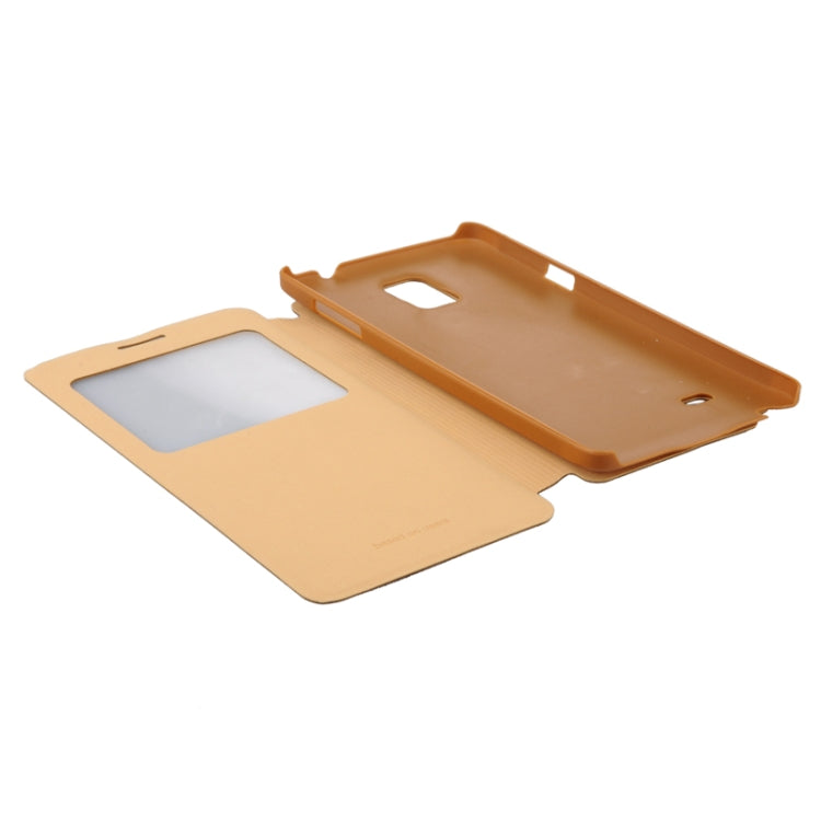 Baseus Simple Style Leather Case with Call Display ID and Holder for Galaxy Note 4