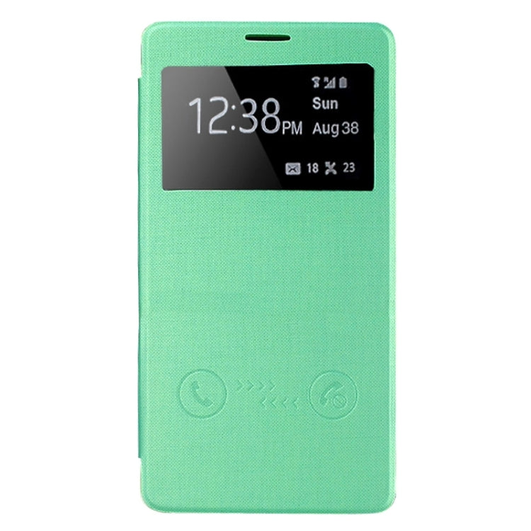 Horizontal Flip Leather Case with Call Display ID for Galaxy Note 4