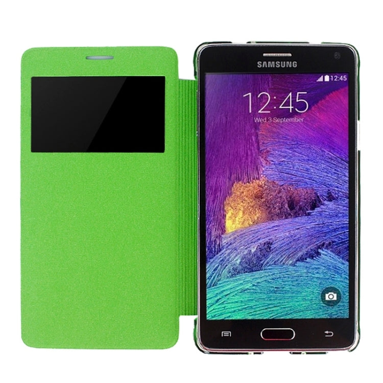 Horizontal Flip Leather Case with Call Display ID for Galaxy Note 4