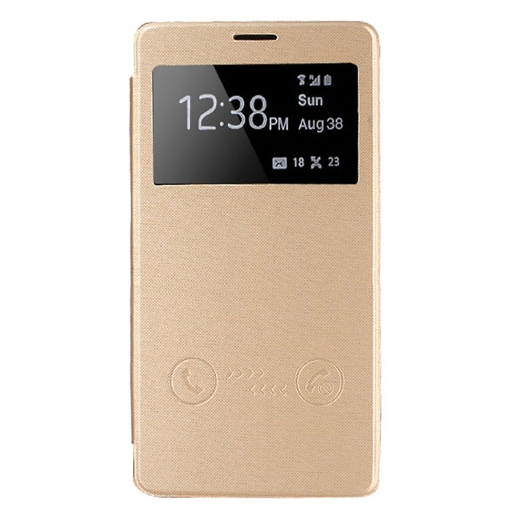 Horizontal Flip Leather Case with Call Display ID for Galaxy Note 4
