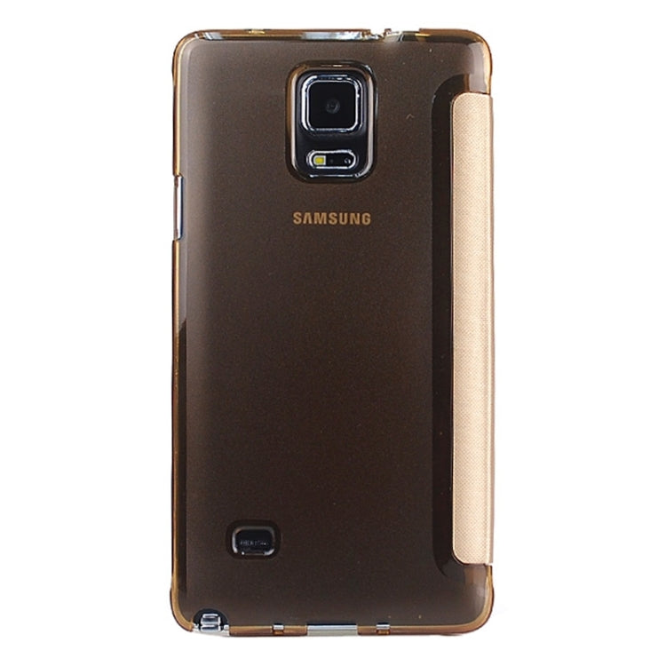 Horizontal Flip Leather Case with Call Display ID for Galaxy Note 4