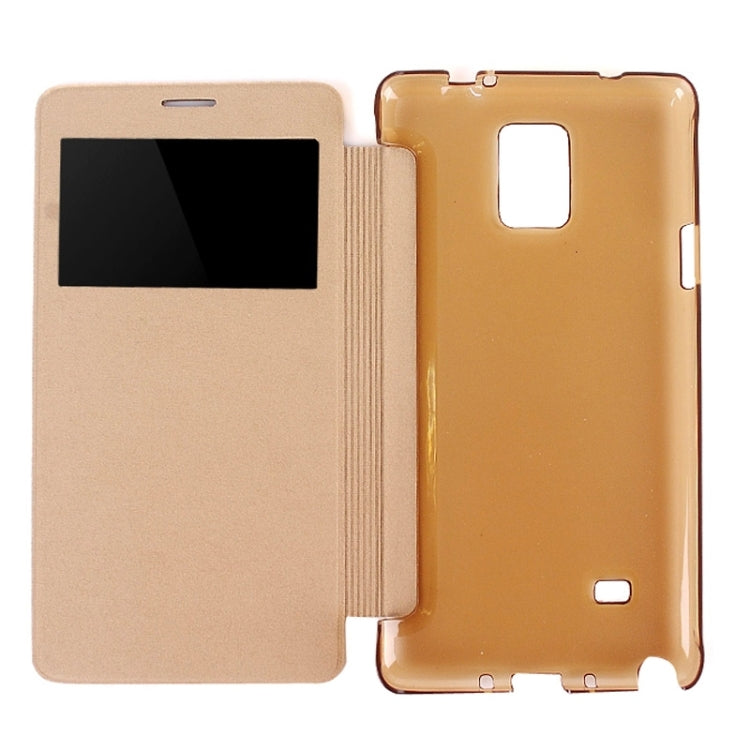 Horizontal Flip Leather Case with Call Display ID for Galaxy Note 4