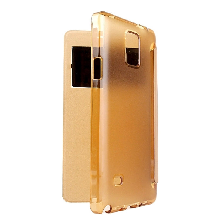 Horizontal Flip Leather Case with Call Display ID for Galaxy Note 4