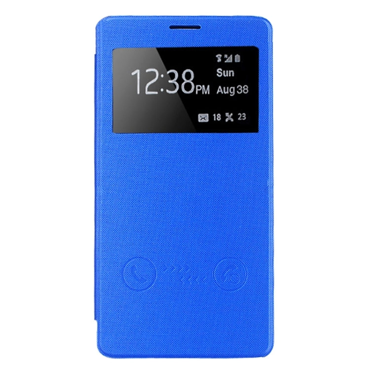 Horizontal Flip Leather Case with Call Display ID for Galaxy Note 4