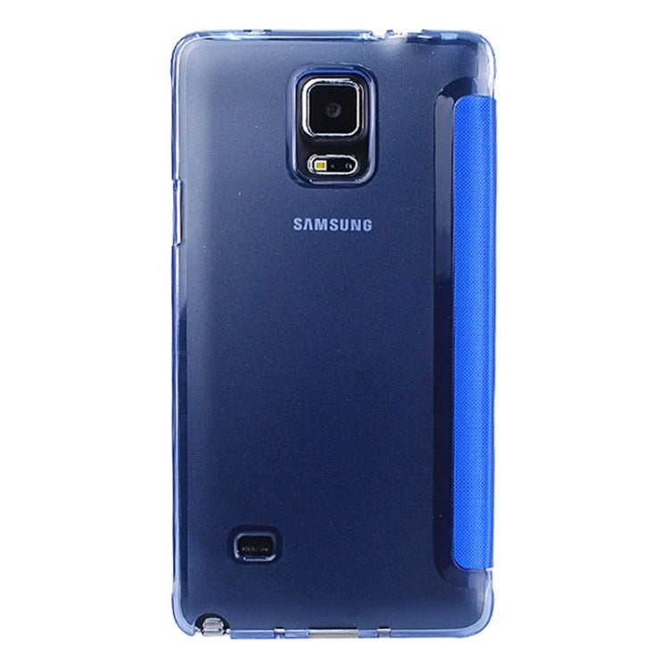 Horizontal Flip Leather Case with Call Display ID for Galaxy Note 4