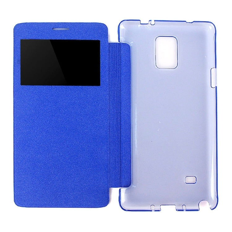 Horizontal Flip Leather Case with Call Display ID for Galaxy Note 4