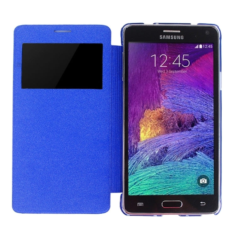 Horizontal Flip Leather Case with Call Display ID for Galaxy Note 4
