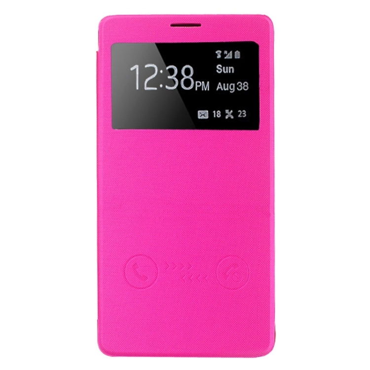 Horizontal Flip Leather Case with Call Display ID for Galaxy Note 4