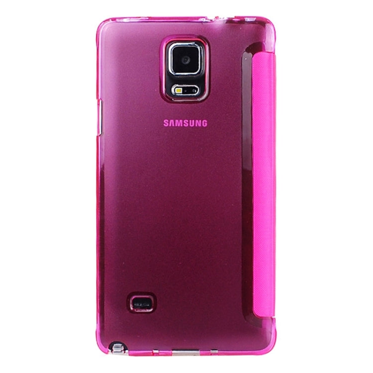 Horizontal Flip Leather Case with Call Display ID for Galaxy Note 4