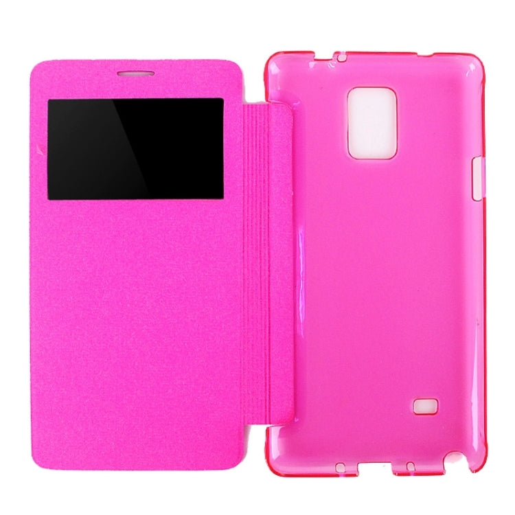Horizontal Flip Leather Case with Call Display ID for Galaxy Note 4