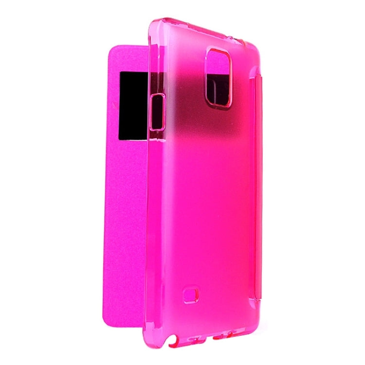 Horizontal Flip Leather Case with Call Display ID for Galaxy Note 4