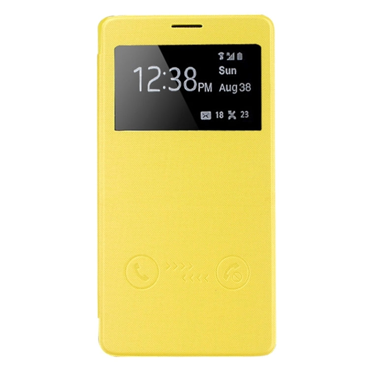 Horizontal Flip Leather Case with Call Display ID for Galaxy Note 4