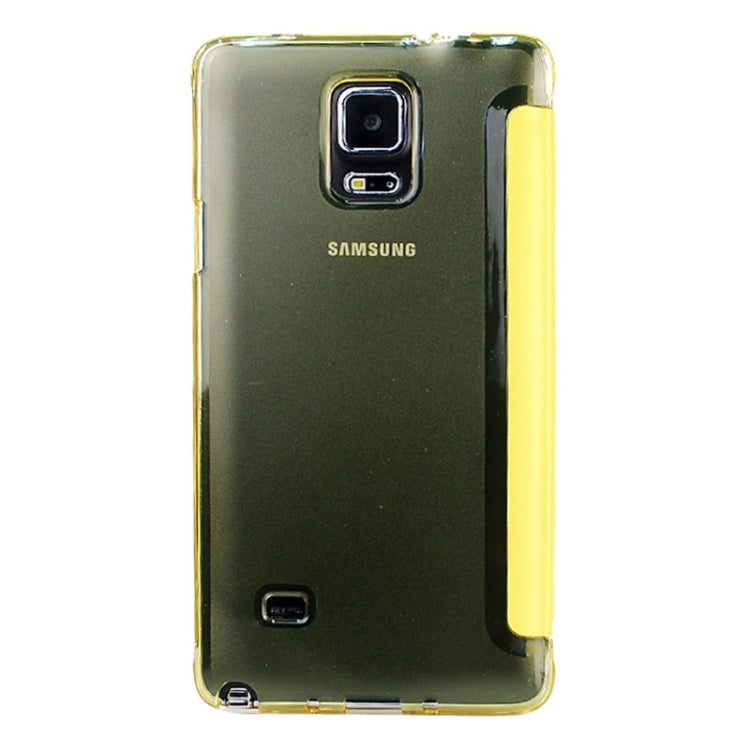 Horizontal Flip Leather Case with Call Display ID for Galaxy Note 4