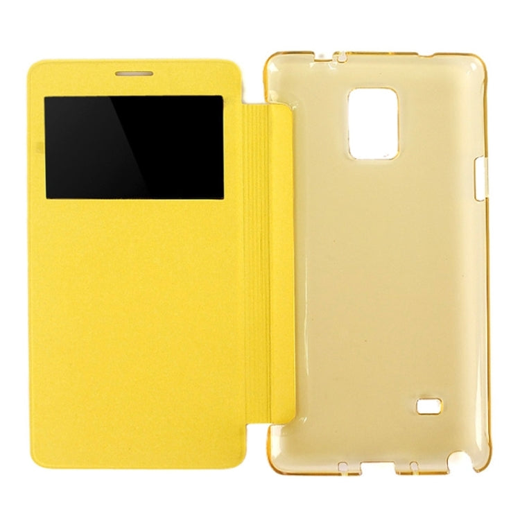 Horizontal Flip Leather Case with Call Display ID for Galaxy Note 4