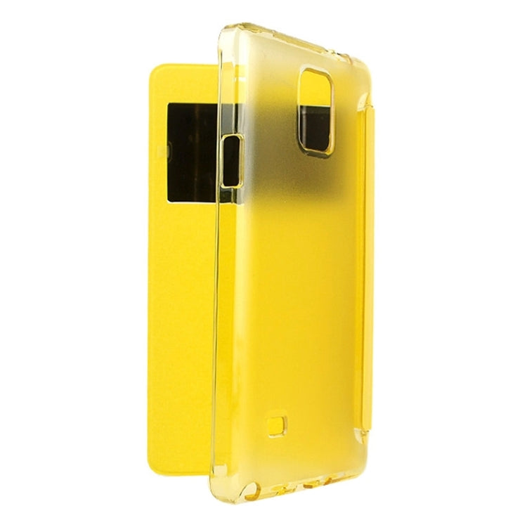 Horizontal Flip Leather Case with Call Display ID for Galaxy Note 4
