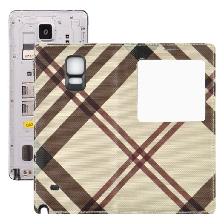 For Galaxy Note 4 / N9100 Twill Texture Slim Flip PU Leather Case and Plastic  Back Cover with Call Display ID