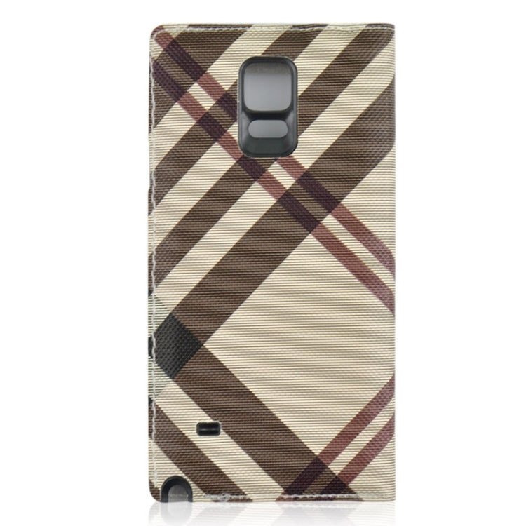 For Galaxy Note 4 / N9100 Twill Texture Slim Flip PU Leather Case and Plastic  Back Cover with Call Display ID