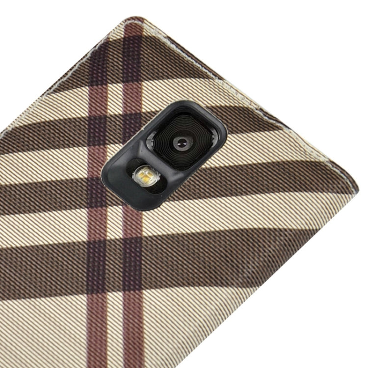 For Galaxy Note 4 / N9100 Twill Texture Slim Flip PU Leather Case and Plastic  Back Cover with Call Display ID