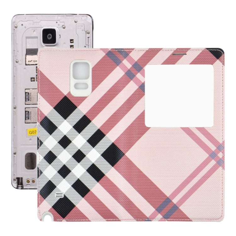 For Galaxy Note 4 / N9100 Twill Texture Slim Flip PU Leather Case and Plastic  Back Cover with Call Display ID