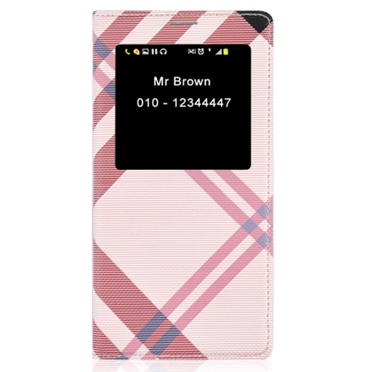 For Galaxy Note 4 / N9100 Twill Texture Slim Flip PU Leather Case and Plastic  Back Cover with Call Display ID