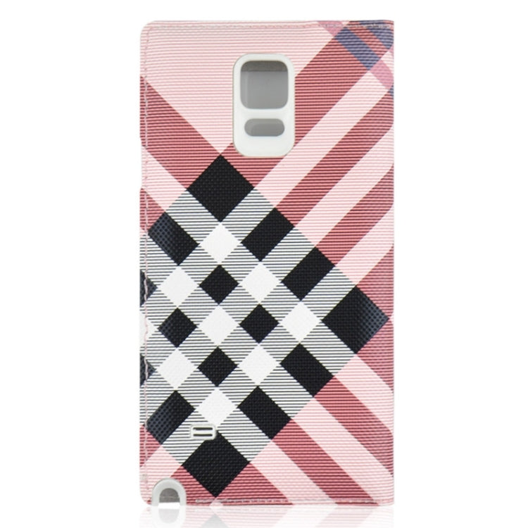 For Galaxy Note 4 / N9100 Twill Texture Slim Flip PU Leather Case and Plastic  Back Cover with Call Display ID